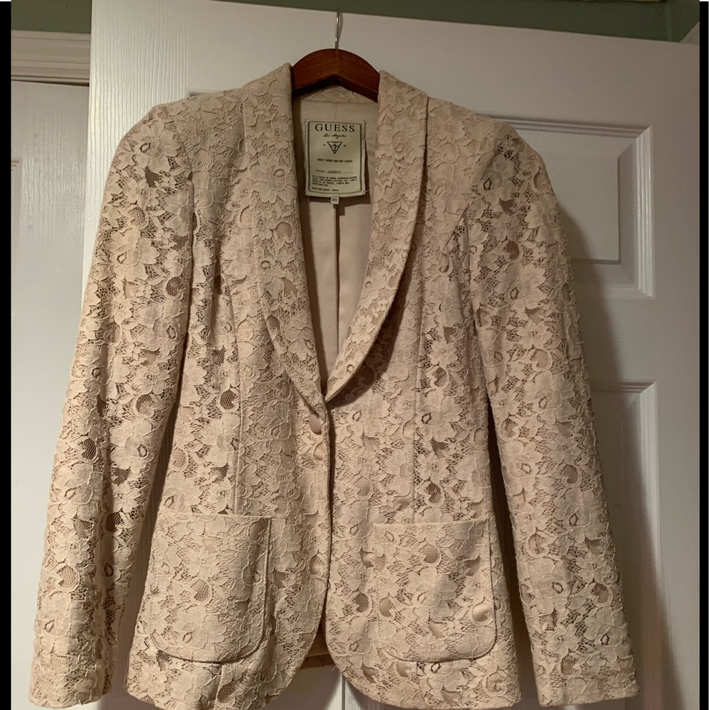 Beige lace blazer